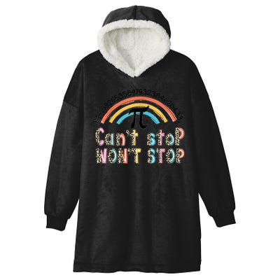 Can't Stop Pi Won't Stop Leopard Pi Day Math Lover Hooded Wearable Blanket