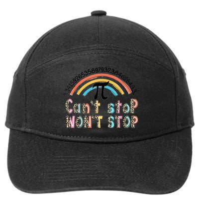 Can't Stop Pi Won't Stop Leopard Pi Day Math Lover 7-Panel Snapback Hat