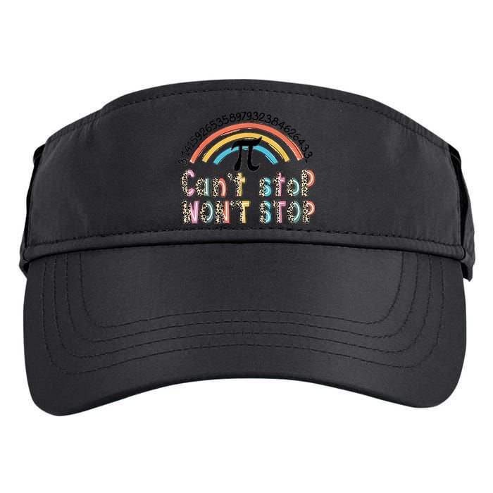 Can't Stop Pi Won't Stop Leopard Pi Day Math Lover Adult Drive Performance Visor