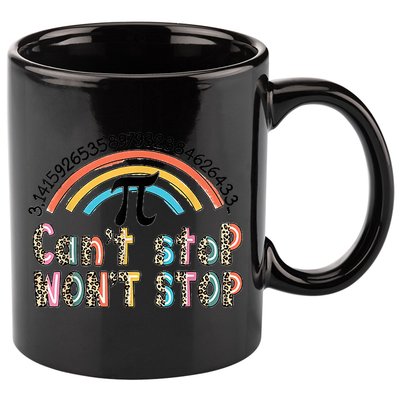 Can't Stop Pi Won't Stop Leopard Pi Day Math Lover 11oz C Handle Ceramic Mug