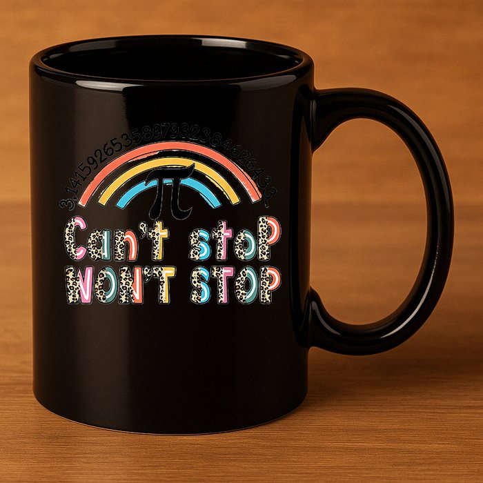 Can't Stop Pi Won't Stop Leopard Pi Day Math Lover 11oz C Handle Ceramic Mug