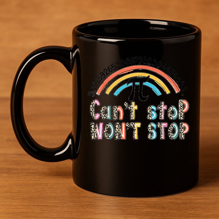 Can't Stop Pi Won't Stop Leopard Pi Day Math Lover 11oz C Handle Ceramic Mug