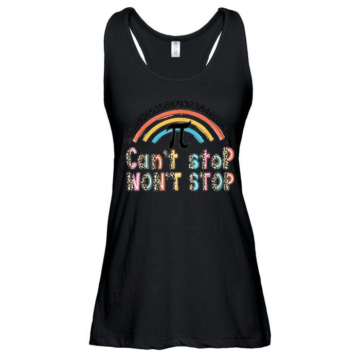 Can't Stop Pi Won't Stop Leopard Pi Day Math Lover Ladies Essential Flowy Tank