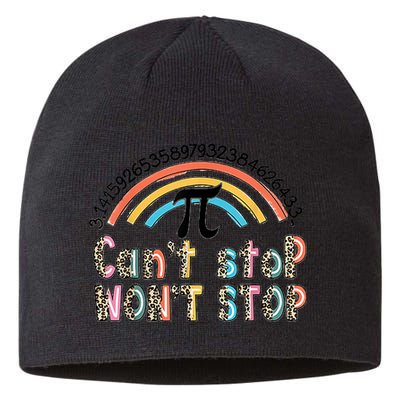 Can't Stop Pi Won't Stop Leopard Pi Day Math Lover Sustainable Beanie