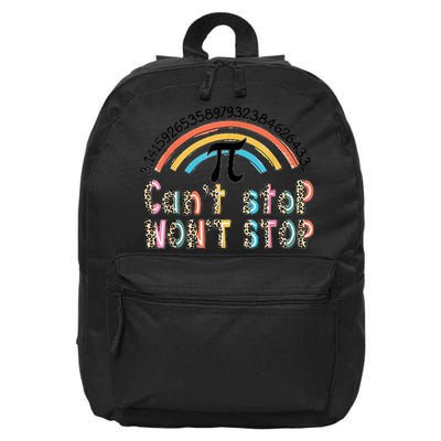 Can't Stop Pi Won't Stop Leopard Pi Day Math Lover 16 in Basic Backpack