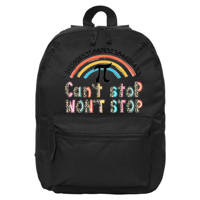 Can't Stop Pi Won't Stop Leopard Pi Day Math Lover 16 in Basic Backpack