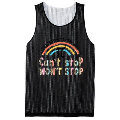 Can't Stop Pi Won't Stop Leopard Pi Day Math Lover Mesh Reversible Basketball Jersey Tank