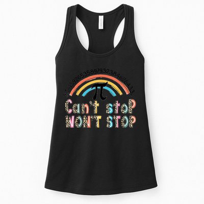Can't Stop Pi Won't Stop Leopard Pi Day Math Lover Womens Tank Top
