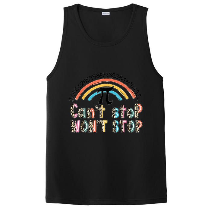 Can't Stop Pi Won't Stop Leopard Pi Day Math Lover PosiCharge Competitor Tank