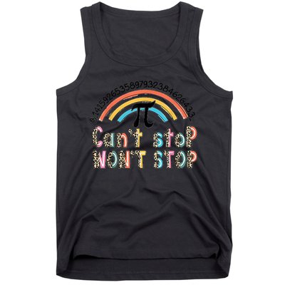 Can't Stop Pi Won't Stop Leopard Pi Day Math Lover Tank Top