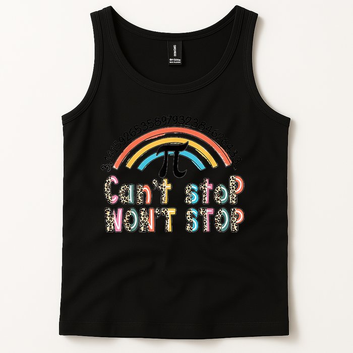 Can't Stop Pi Won't Stop Leopard Pi Day Math Lover Tank Top