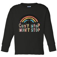 Can't Stop Pi Won't Stop Leopard Pi Day Math Lover Toddler Long Sleeve Shirt
