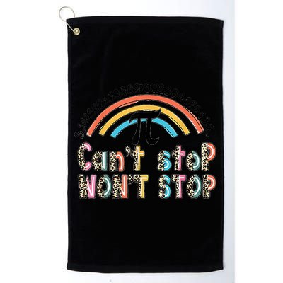 Can't Stop Pi Won't Stop Leopard Pi Day Math Lover Golf Towel