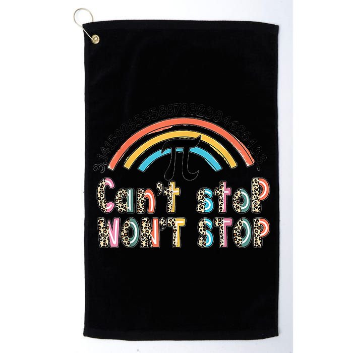 Can't Stop Pi Won't Stop Leopard Pi Day Math Lover Golf Towel