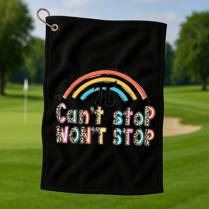 Can't Stop Pi Won't Stop Leopard Pi Day Math Lover Golf Towel