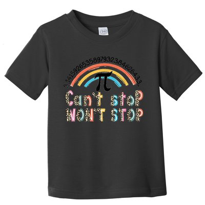 Can't Stop Pi Won't Stop Leopard Pi Day Math Lover Toddler T-Shirt