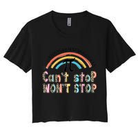 Can't Stop Pi Won't Stop Leopard Pi Day Math Lover Crop Top