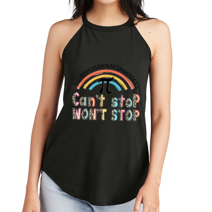 Can't Stop Pi Won't Stop Leopard Pi Day Math Lover Women's Perfect Tri Rocker Tank