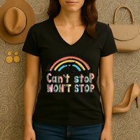 Can't Stop Pi Won't Stop Leopard Pi Day Math Lover Women's V-Neck T-Shirt