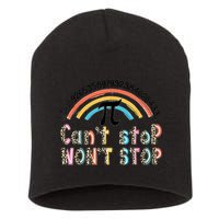 Can't Stop Pi Won't Stop Leopard Pi Day Math Lover Short Acrylic Beanie