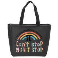 Can't Stop Pi Won't Stop Leopard Pi Day Math Lover Zip Tote Bag
