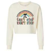 Can't Stop Pi Won't Stop Leopard Pi Day Math Lover Cropped Pullover Crew