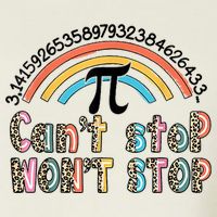 Can't Stop Pi Won't Stop Leopard Pi Day Math Lover Cropped Pullover Crew