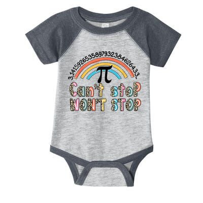 Can't Stop Pi Won't Stop Leopard Pi Day Math Lover Infant Baby Jersey Bodysuit