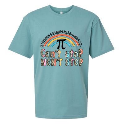 Can't Stop Pi Won't Stop Leopard Pi Day Math Lover Sueded Cloud Jersey T-Shirt