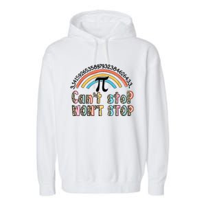 Can't Stop Pi Won't Stop Leopard Pi Day Math Lover Garment-Dyed Fleece Hoodie