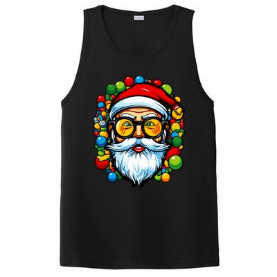 Cool Santa Pop Art Portrait Colorful Christmas Head Gift PosiCharge Competitor Tank