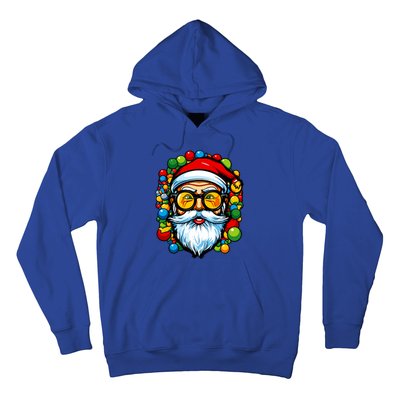 Cool Santa Pop Art Portrait Colorful Christmas Head Gift Hoodie