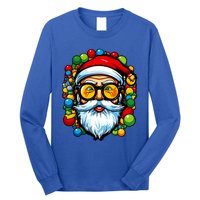 Cool Santa Pop Art Portrait Colorful Christmas Head Gift Long Sleeve Shirt