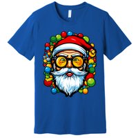 Cool Santa Pop Art Portrait Colorful Christmas Head Gift Premium T-Shirt