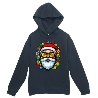 Cool Santa Pop Art Portrait Colorful Christmas Head Gift Urban Pullover Hoodie