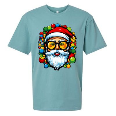 Cool Santa Pop Art Portrait Colorful Christmas Head Gift Sueded Cloud Jersey T-Shirt