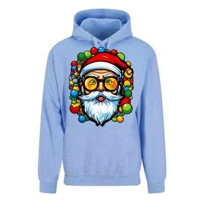 Cool Santa Pop Art Portrait Colorful Christmas Head Gift Unisex Surf Hoodie