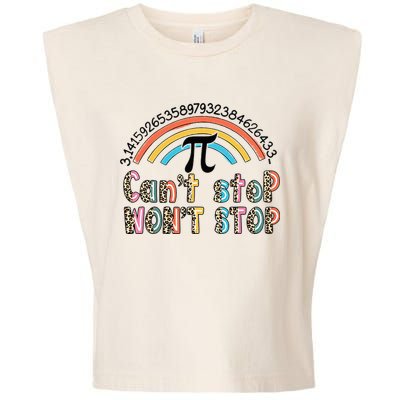 Can't Stop Pi Won't Stop Leopard Pi Day Math Lover Garment-Dyed Women's Muscle Tee