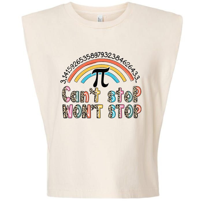 Can't Stop Pi Won't Stop Leopard Pi Day Math Lover Garment-Dyed Women's Muscle Tee