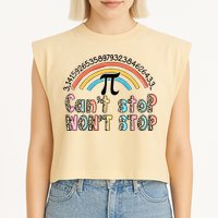 Can't Stop Pi Won't Stop Leopard Pi Day Math Lover Garment-Dyed Women's Muscle Tee