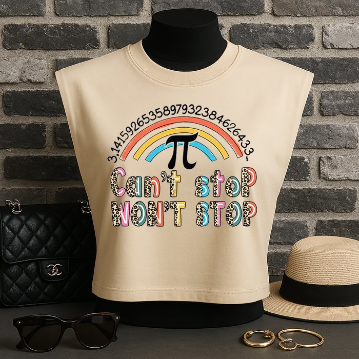 Can't Stop Pi Won't Stop Leopard Pi Day Math Lover Garment-Dyed Women's Muscle Tee