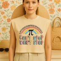 Can't Stop Pi Won't Stop Leopard Pi Day Math Lover Garment-Dyed Women's Muscle Tee
