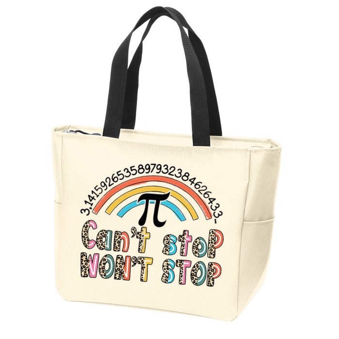 Can't Stop Pi Won't Stop Leopard Pi Day Math Lover Zip Tote Bag