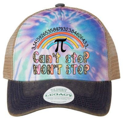 Can't Stop Pi Won't Stop Leopard Pi Day Math Lover Legacy Tie Dye Trucker Hat