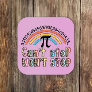 Can't Stop Pi Won't Stop Leopard Pi Day Math Lover Coaster