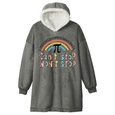 Can't Stop Pi Won't Stop Leopard Pi Day Math Lover Hooded Wearable Blanket