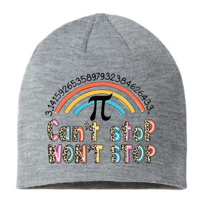 Can't Stop Pi Won't Stop Leopard Pi Day Math Lover Sustainable Beanie