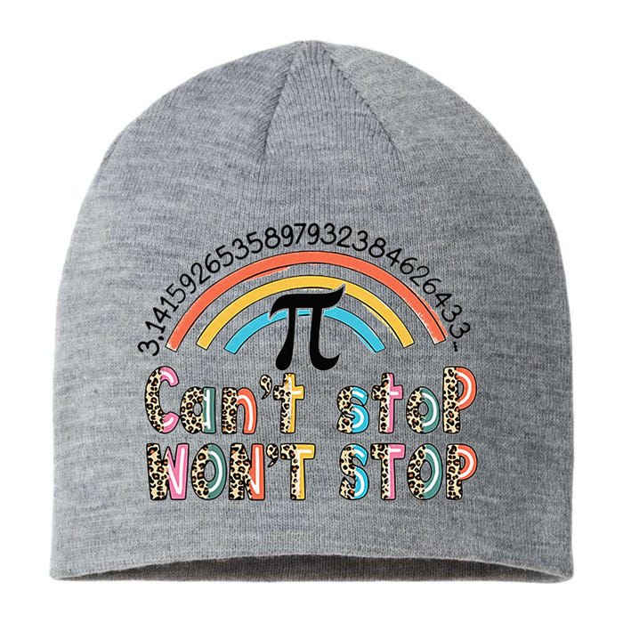 Can't Stop Pi Won't Stop Leopard Pi Day Math Lover Sustainable Beanie