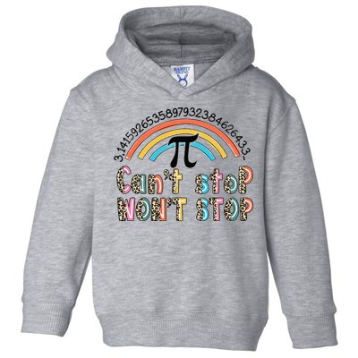 Can't Stop Pi Won't Stop Leopard Pi Day Math Lover Toddler Hoodie