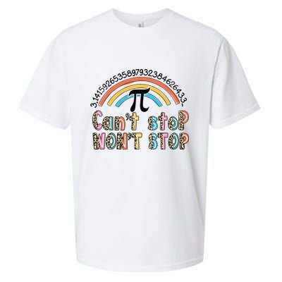 Can't Stop Pi Won't Stop Leopard Pi Day Math Lover Sueded Cloud Jersey T-Shirt